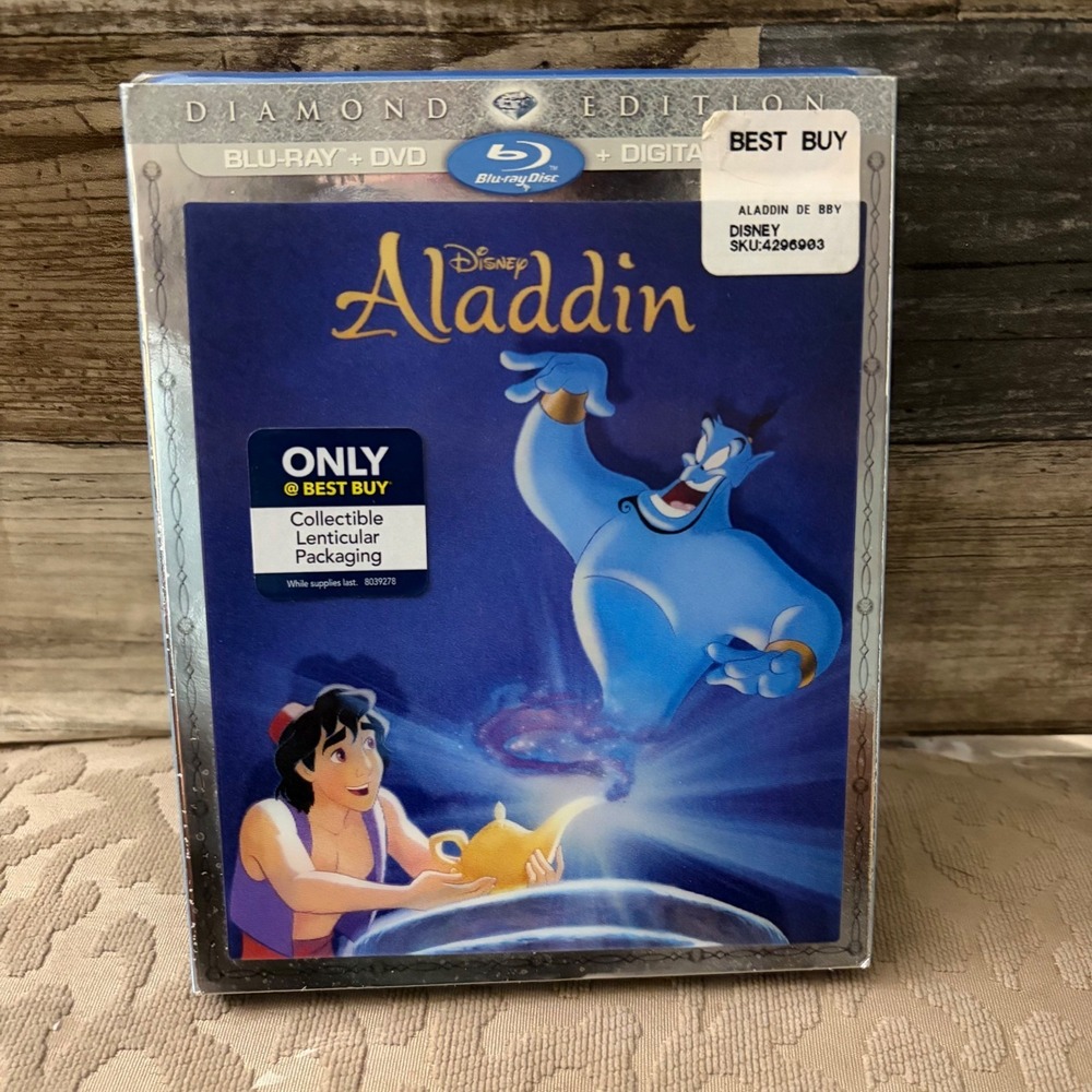 Disney Aladdin Blu-ray DVD Digital Diamond Edition Best Buy Lenticular New